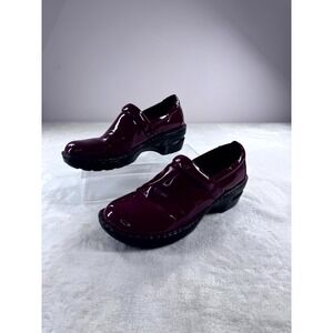 B.o.c Born Concept Shoes Women's Clogs 6 Red Slip On‎  Patent Leather Comfort